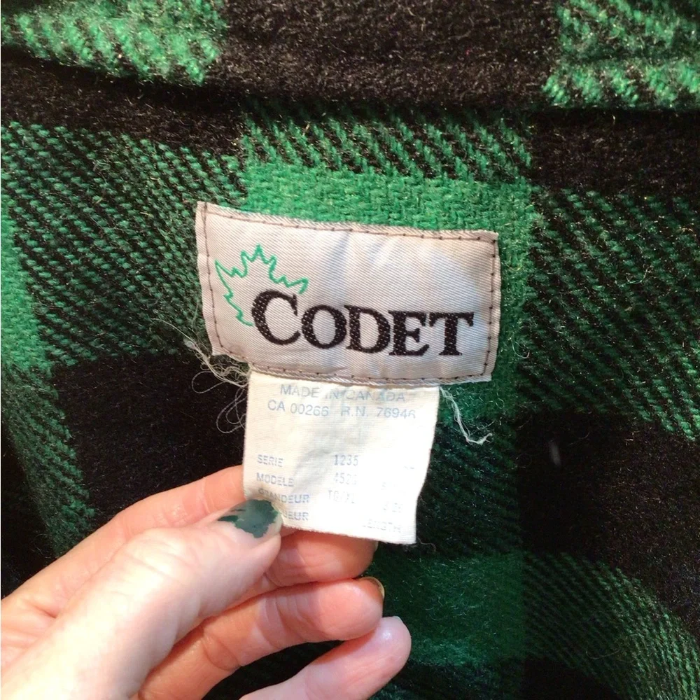 COOGI Black and Green CheckeredCanadian Wool Jacket